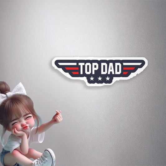 Top Dad Wings Logo Premium Vinyl Stickers