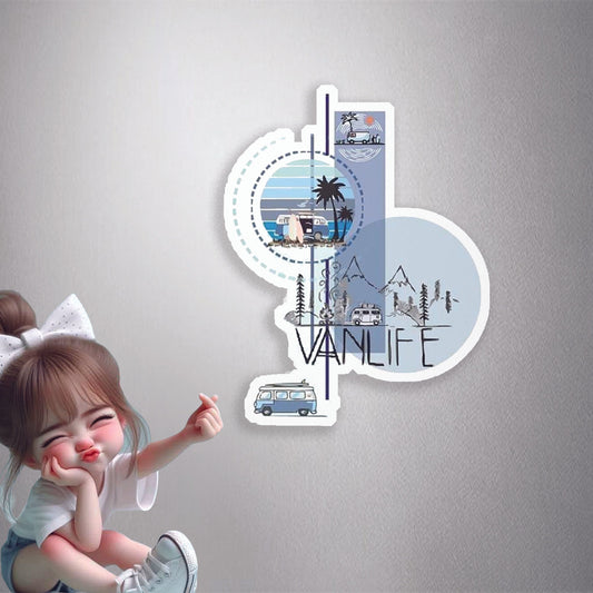 Vanlife Adventure Collage Premium Vinyl Stickers