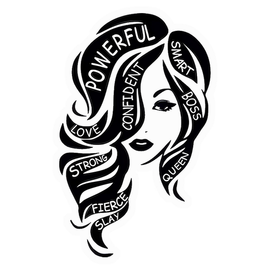 Powerful Woman Word Art Premium Vinyl Stickers
