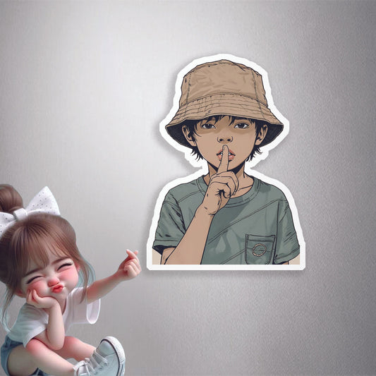 Shush Quiet Boy Premium Vinyl Stickers