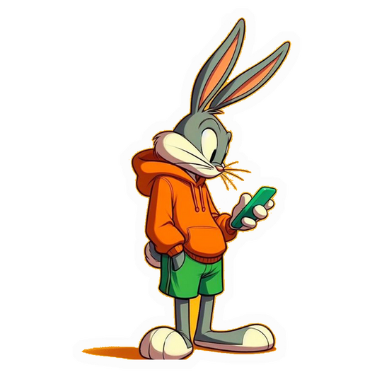 Bugs Bunny Phone Check Premium Vinyl Stickers
