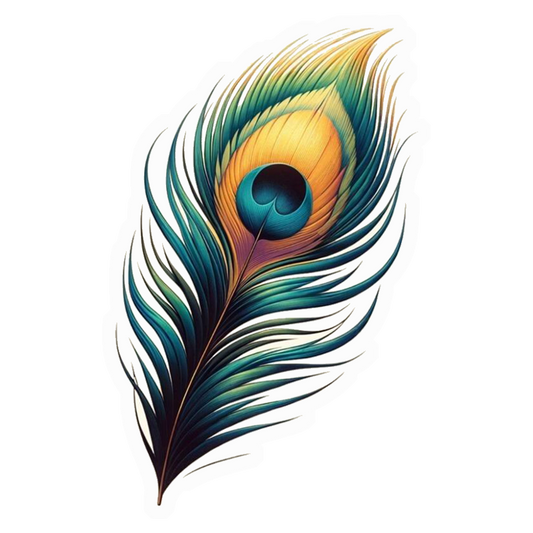 Peacock Feather Art Premium Vinyl Sticker