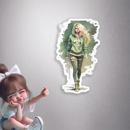 Blonde Hoodie Style Premium Vinyl Stickers