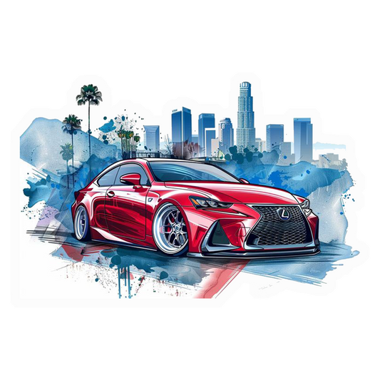 Red Lexus Cityscape Premium Vinyl Stickers