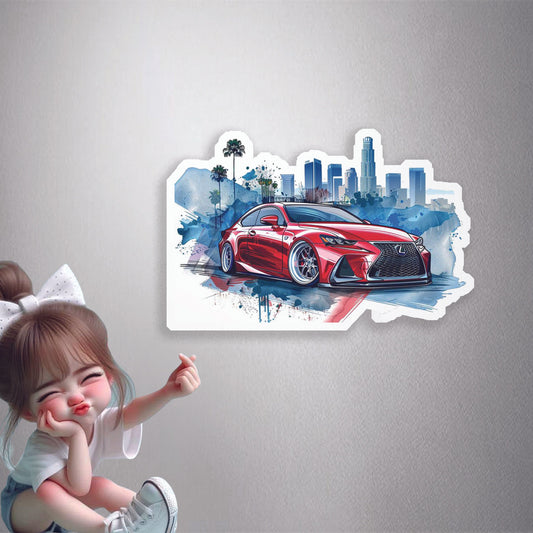Red Lexus Cityscape Premium Vinyl Stickers