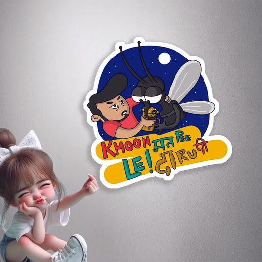 Mosquito Daaru Humour Premium Vinyl Stickers