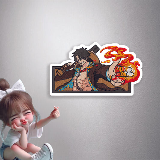 Fire Fist ACE embroidery Premium Vinyl Stickers