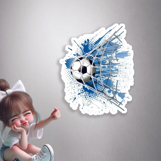 Football in Goal Post Premium Vinyl Stickers