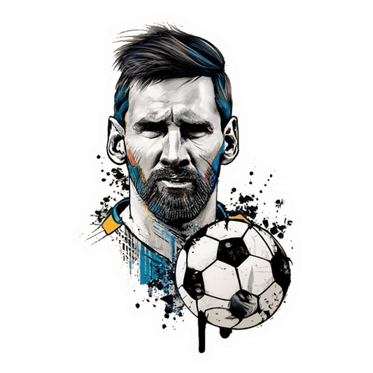 Messi with Football Premium Vinyl Stickers