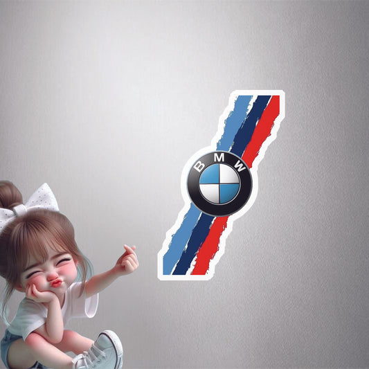 BMW Striped Logo Premium Vinyl Stickers