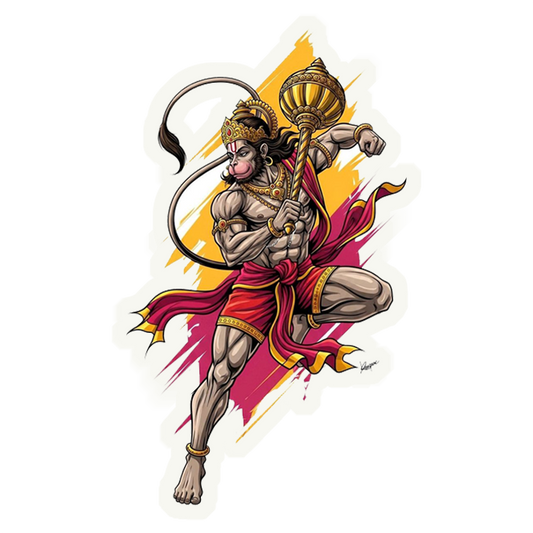 Hanuman in Action Premium Vinyl Stickers
