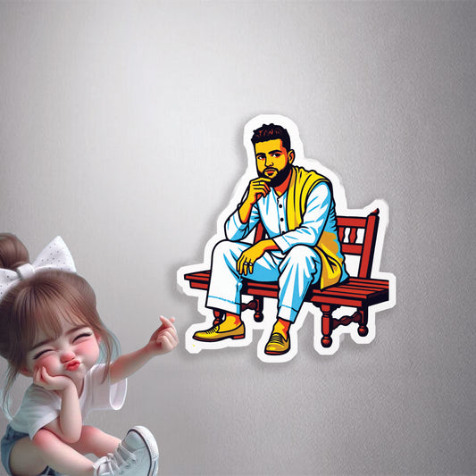 Karan Aujla Desi Look Premium Vinyl Stickers
