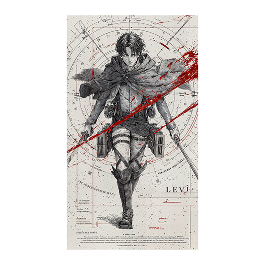 Capt. Levi aesthetic painting Premium Vinyl Stickers