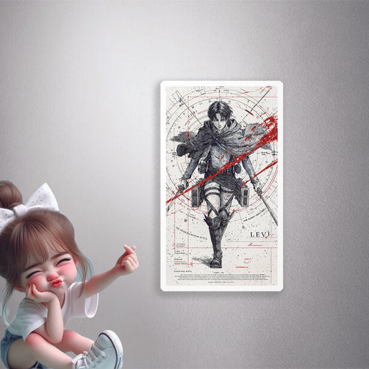 Capt. Levi aesthetic painting Premium Vinyl Stickers