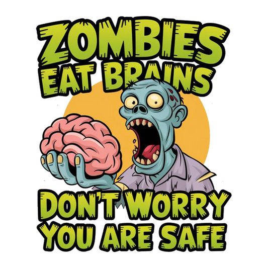 Zombie Safe Brains Premium Vinyl Stickers