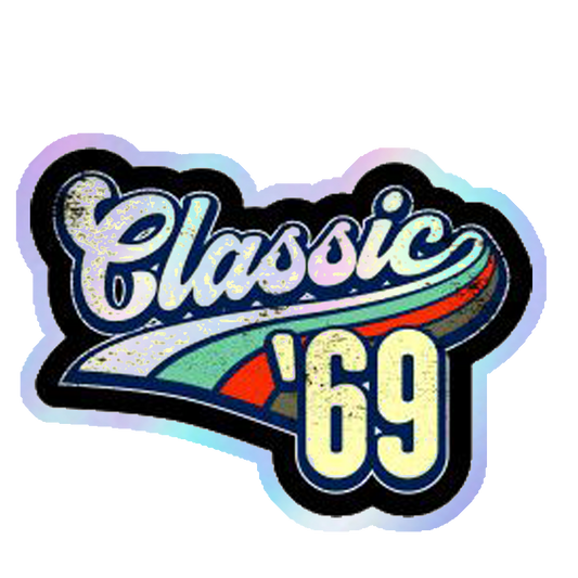 Classic 69 Retro Holographic Stickers