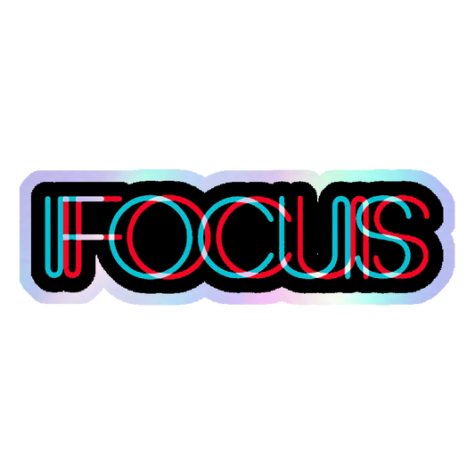 Focus Glitch Style Holographic Stickers