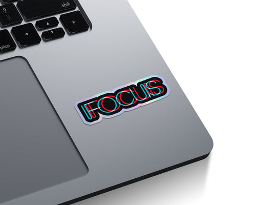 Focus Glitch Style Holographic Stickers