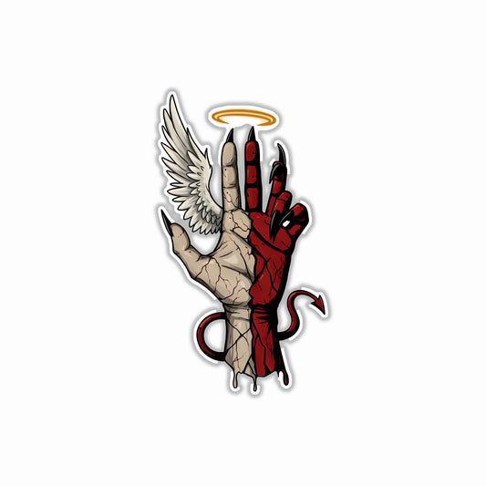 Angel's and Devil's hand Bumper Sticker
