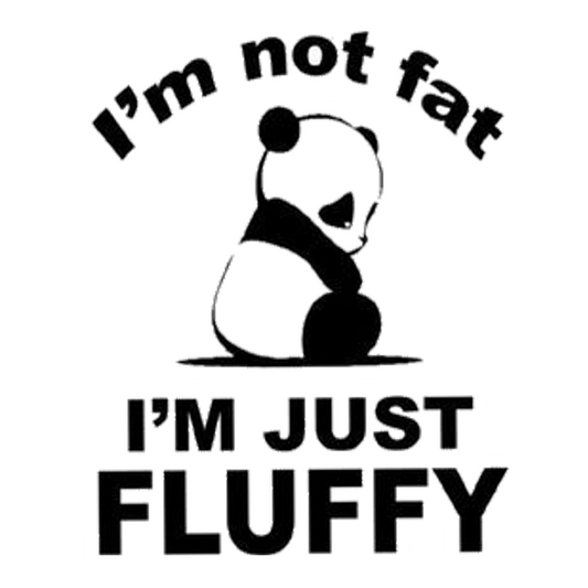 Not Fat Just Fluffy Panda Premium Vinyl Stickers