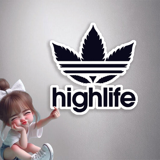 Highlife Leaf Logo Premium Vinyl Stickers