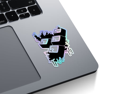 WASD Gaming Keys Holographic Stickers