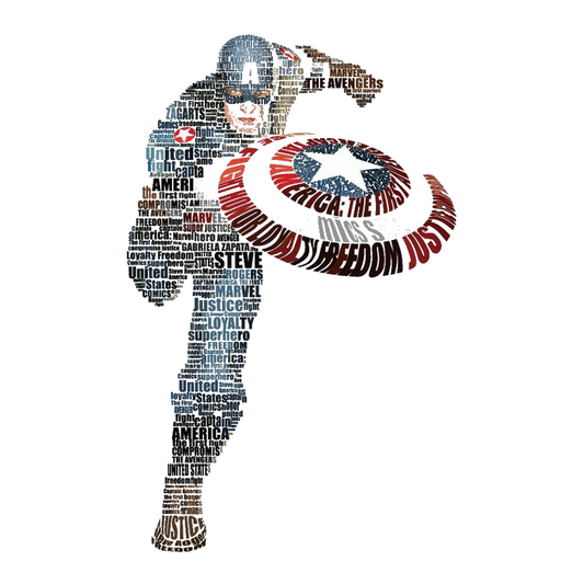 Captain America Word Art Premium Vinyl Stickers