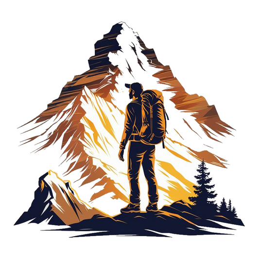 Mountain Hiker View Premium Vinyl Stickers
