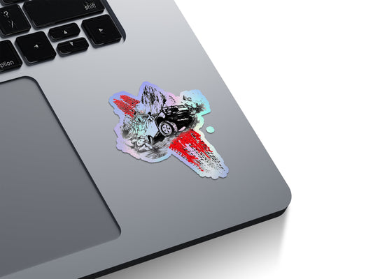 Off-Road Mountain Adventure Holographic Stickers