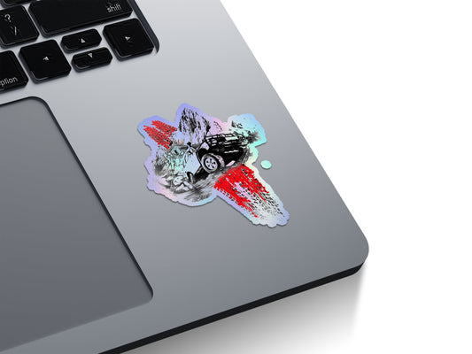 Off-Road Mountain Adventure Holographic Stickers