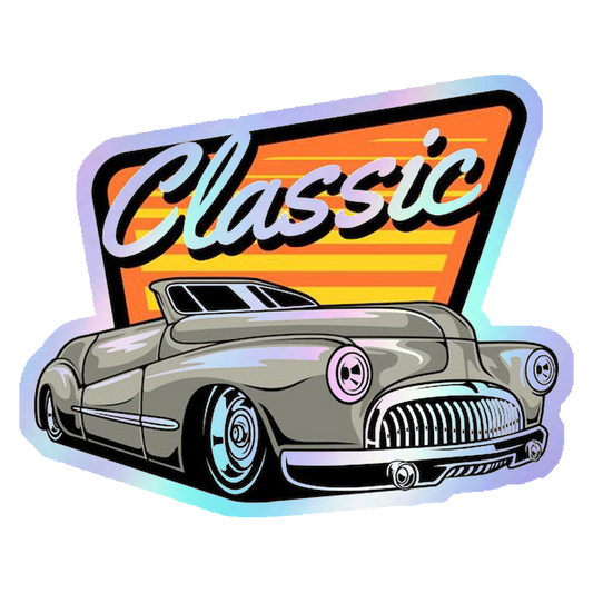 Classic Hot Rod Car Holographic Stickers