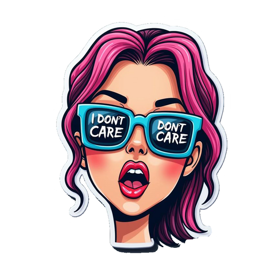 Pink Hair Don't Care Premium Vinyl Stickers