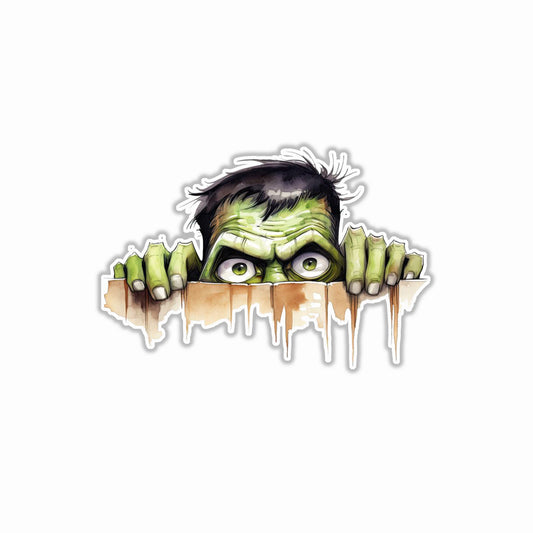 Hulk peeking Bumper Sticker