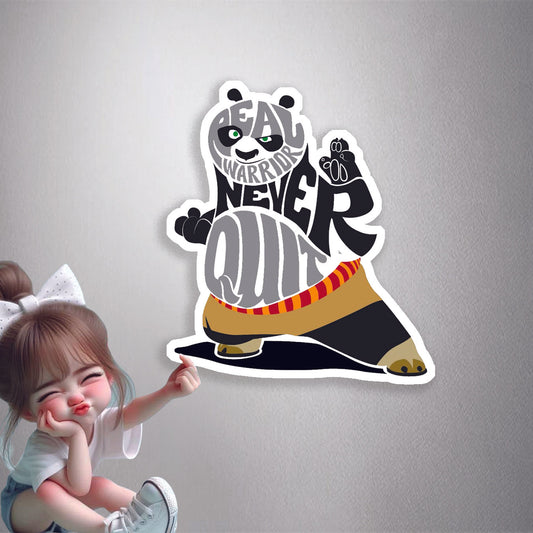 A Real Warrior Never Quits Premium Vinyl Stickers