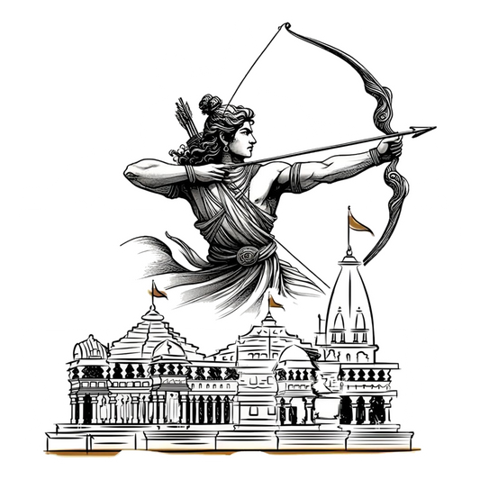 Shree Ram Ayodhya B&W Bumper Sticker