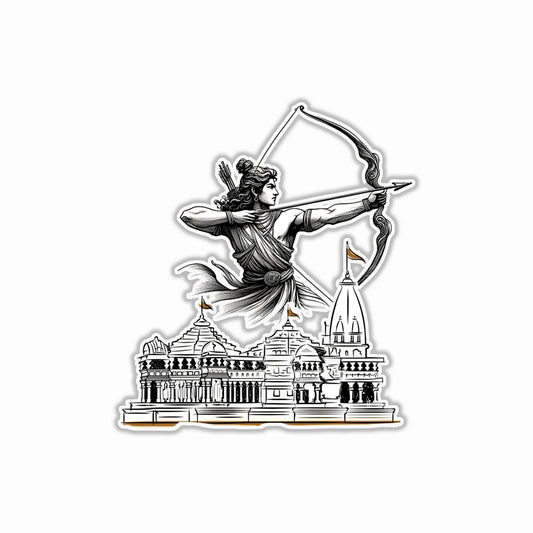 Shree Ram Ayodhya B&W Bumper Sticker