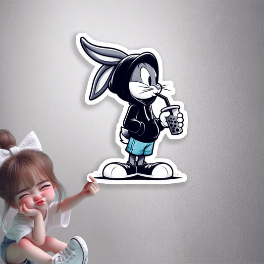 Bugs Bunny Boba Tea Premium Vinyl Stickers