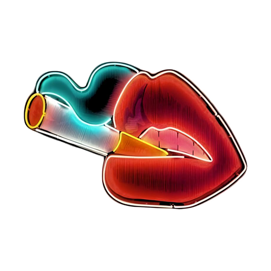 Neon Lips smoking hot Bumper Sticker