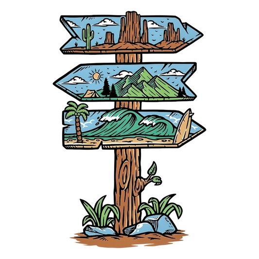 Camping Sign Board Bumper Sticker