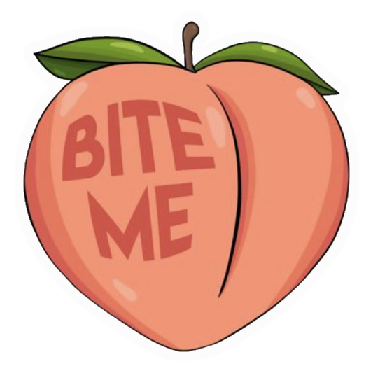 Bite Me Peach Premium Vinyl Stickers
