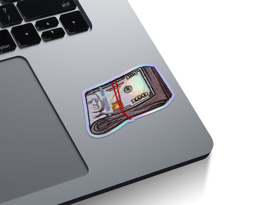 Wad of Cash Holographic Stickers