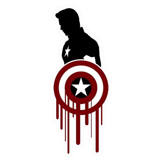 Captain America Bleeding Shield Premium Vinyl Stickers