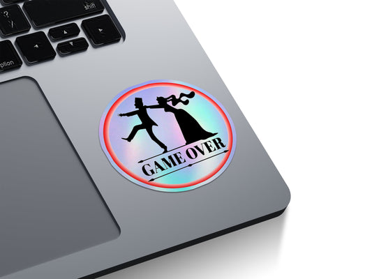 Game Over Wedding Holographic Stickers