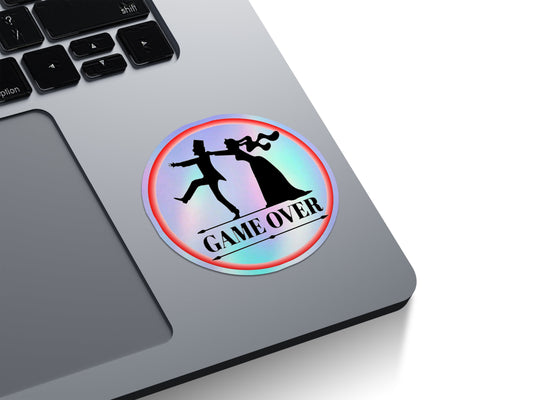 Game Over Wedding Holographic Stickers