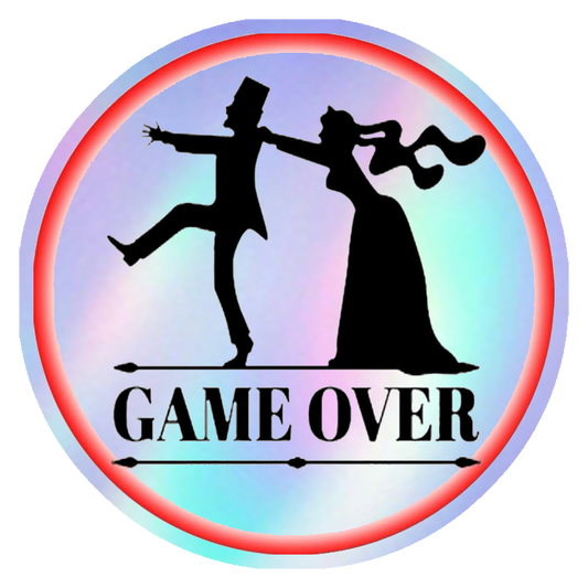 Game Over Wedding Holographic Stickers