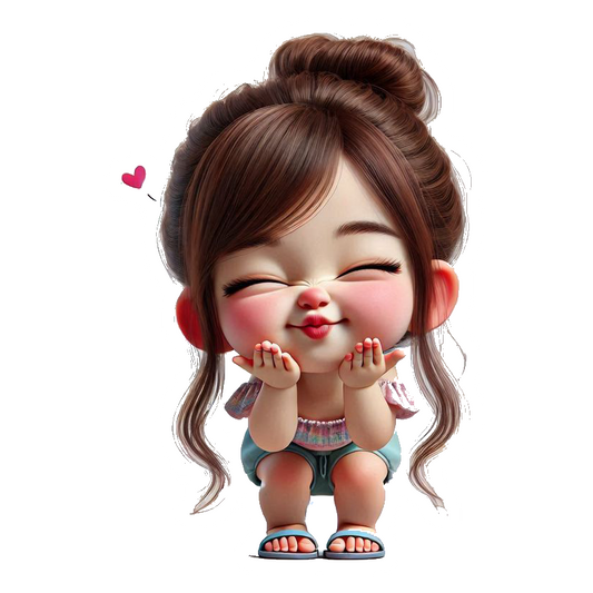 Cute Girl Blowing Kisses Premium Vinyl Stickers