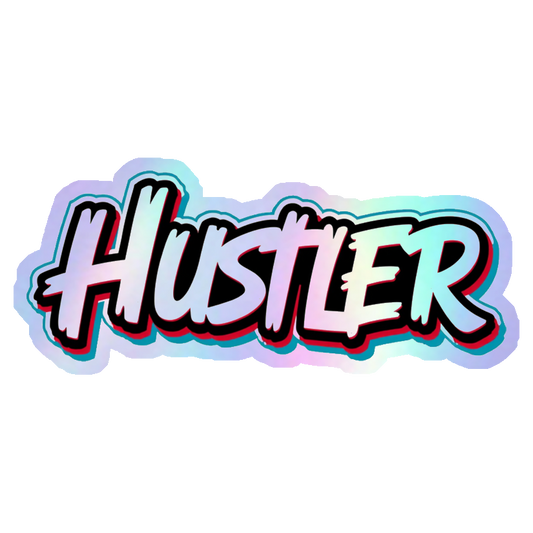 Hustler Bold Style Holographic Stickers