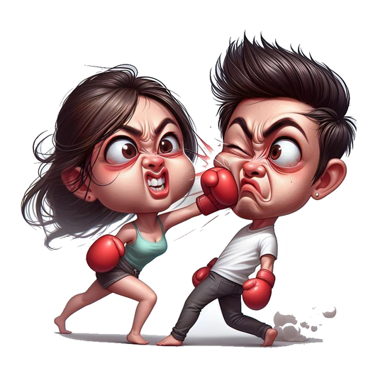 Couple Boxing Match Premium Vinyl Stickers