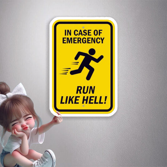 In Case Of Emergency Run Like Hell Premium Vinyl Stickers
