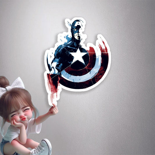 Captain America Abstract Art Premium Vinyl Stickers